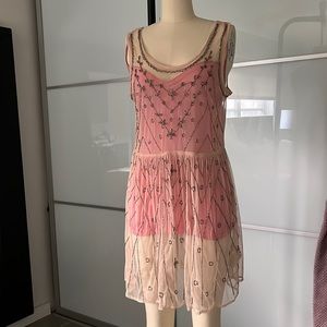 Forever 21 beaded see through dress size M